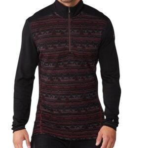 Smartwool Mens S Merino Wool 250 Thermal Baselayer Pattern 1/4 Zip Top